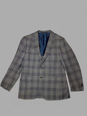 Ermenegildo Zegna Crossover Plaid Sport Coat | Wool Linen Silk | 52R (US 42R)